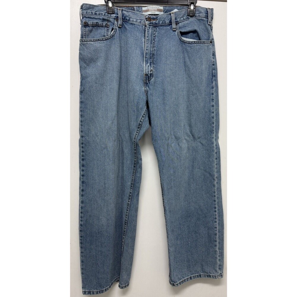 Levis Authentics Signature Jeans Mens 38x32 Blue Loose Straight Cotton Y2K '09